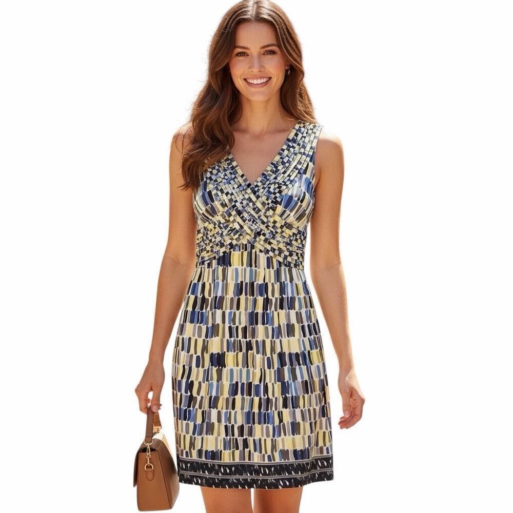 Max & Cleo Yellow and Blue‎ Dress